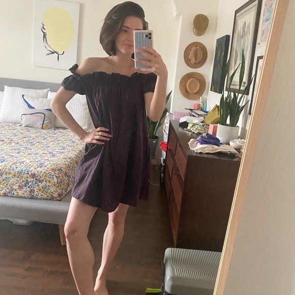 Free People Navy Mini Dress with Pockets - Picture 6 of 7